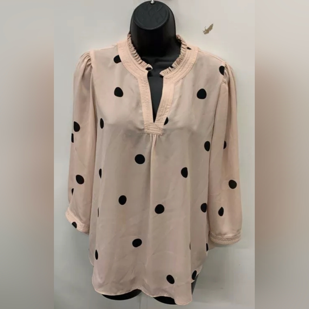 NWT Worthington Petite Rose Smoke Dot Blouse Size PL - Picture 1 of 5
